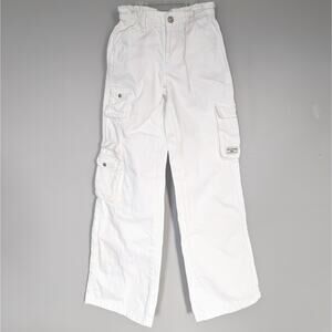 BDG White Denim Wide Leg Cargo Jeans Elastic Waist size 26